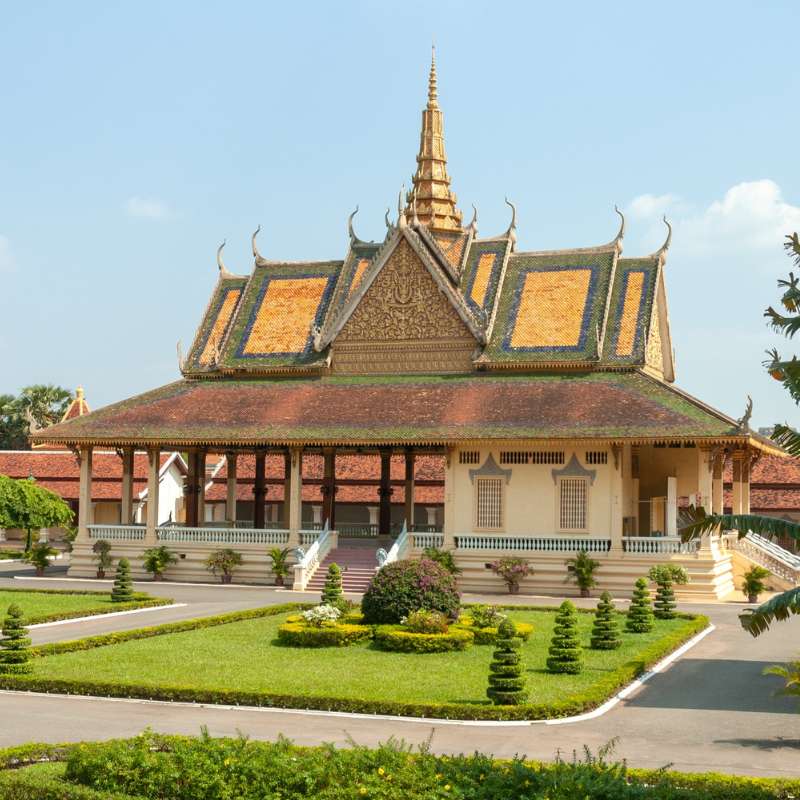 Phnom Penh riverside and Royal Palace