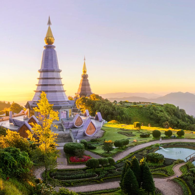 Chiang Mai old city and mountains