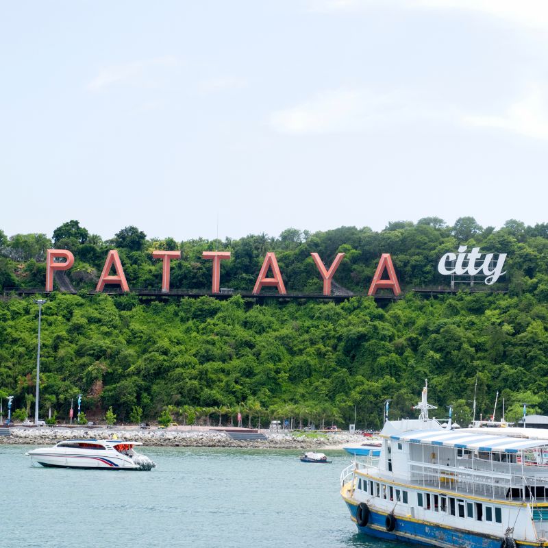 Pattaya beach and skyline