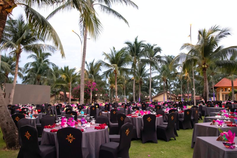 Champa Centre event setup at Pandanus Resort