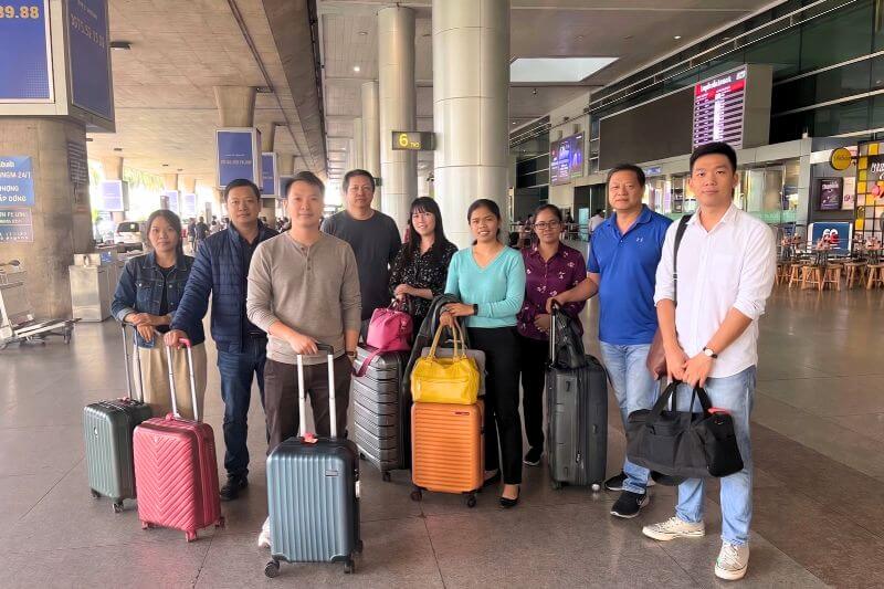 Group arrival and transfer coordination at Tan Son Nhat International Airport for a Shanghai-originating incentive program