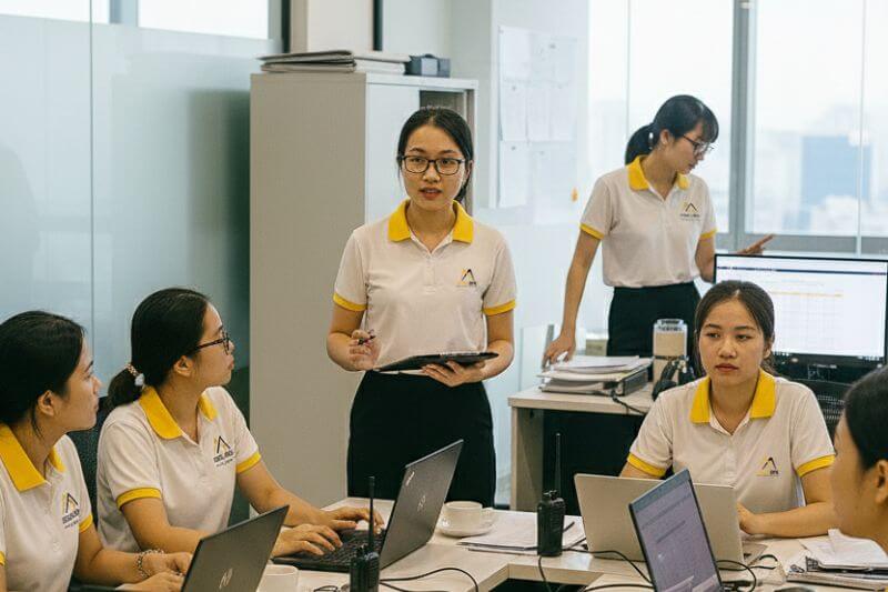 Dong DMC operations desk coordinating multi-coach arrivals and venue check-in windows for a corporate event in Hanoi