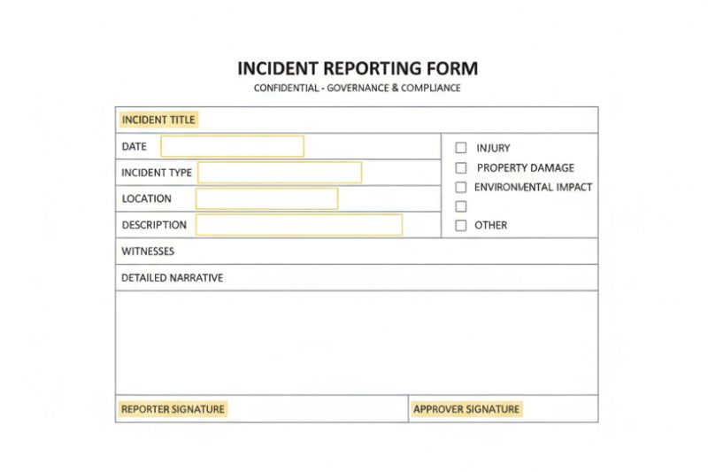 Checklist placeholder for minimum incident log dataset for Vietnam group operations: timestamp, location, impact, actions, communications, resolution, costs