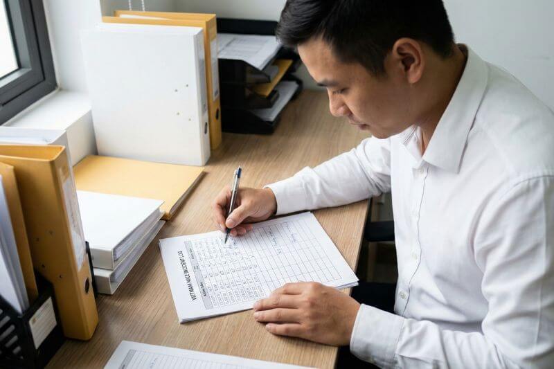 Example structure of an incident log for MICE programs in Vietnam with fields for timestamps, owner, actions taken, approvals, and sign-off