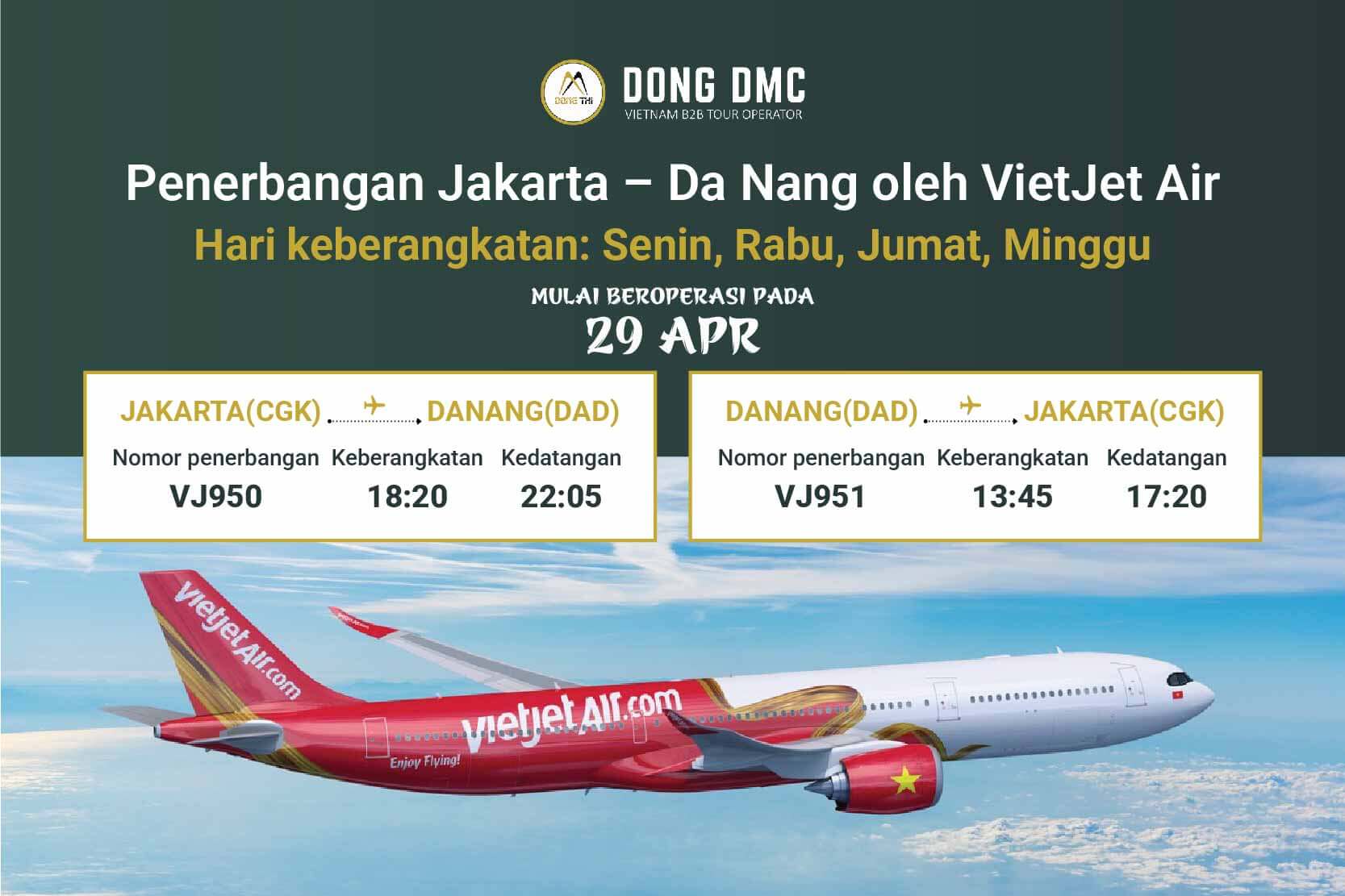 Penerbangan Langsung Jakarta–Da Nang: Hal yang Perlu Diketahui Agen Perjalanan Indonesia untuk Pengaturan Layanan Darat di Vietnam