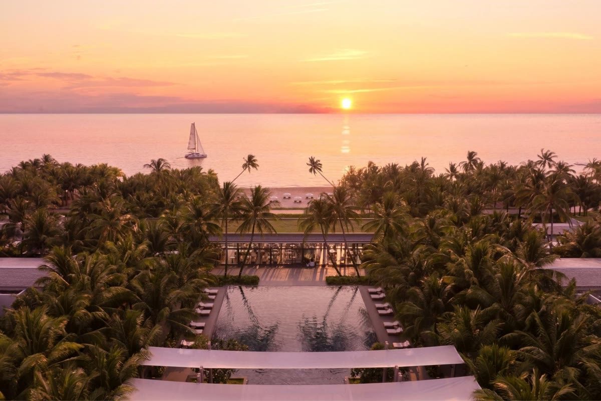 Sunset over the sea at Regent Phu Quoc