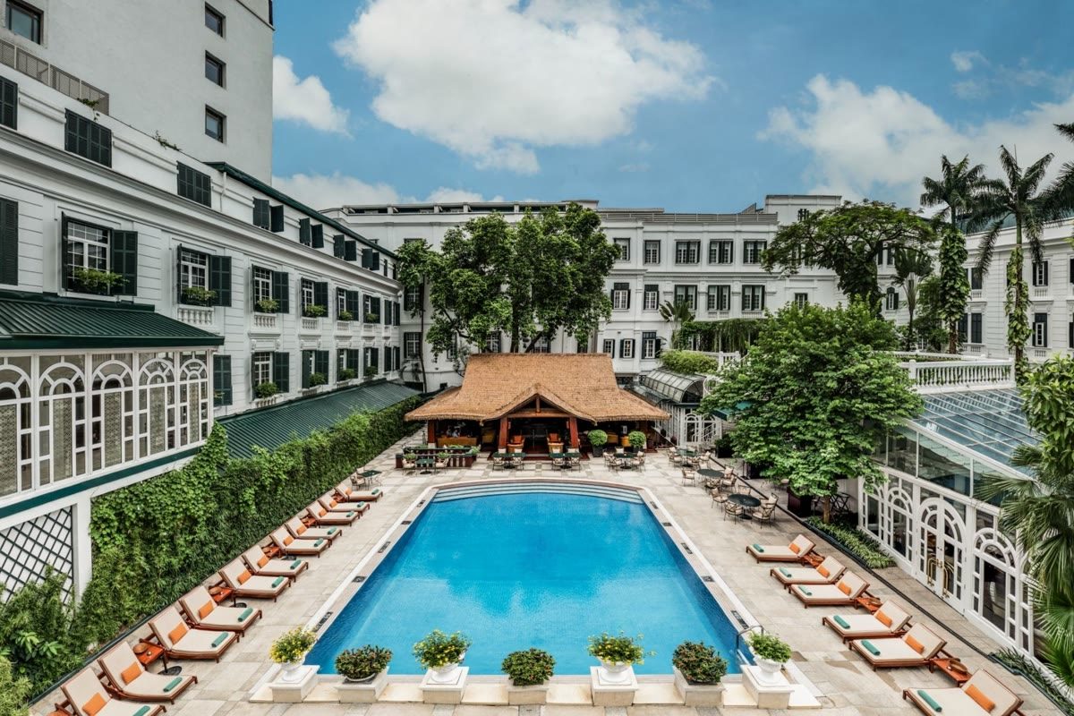 Pool courtyard of Sofitel Legend Metropole Hanoi