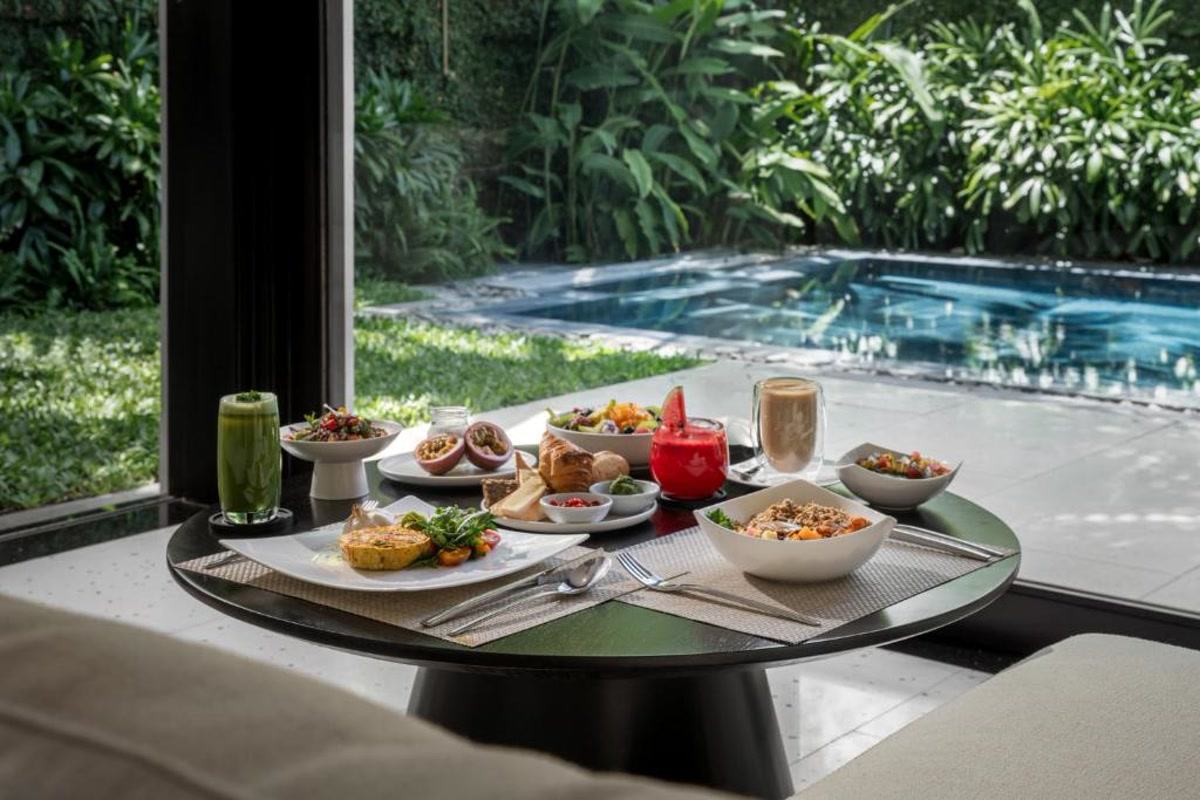 Breakfast in a pool villa at TIA Wellness Resort
