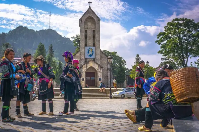 Sapa stone church in the town centre