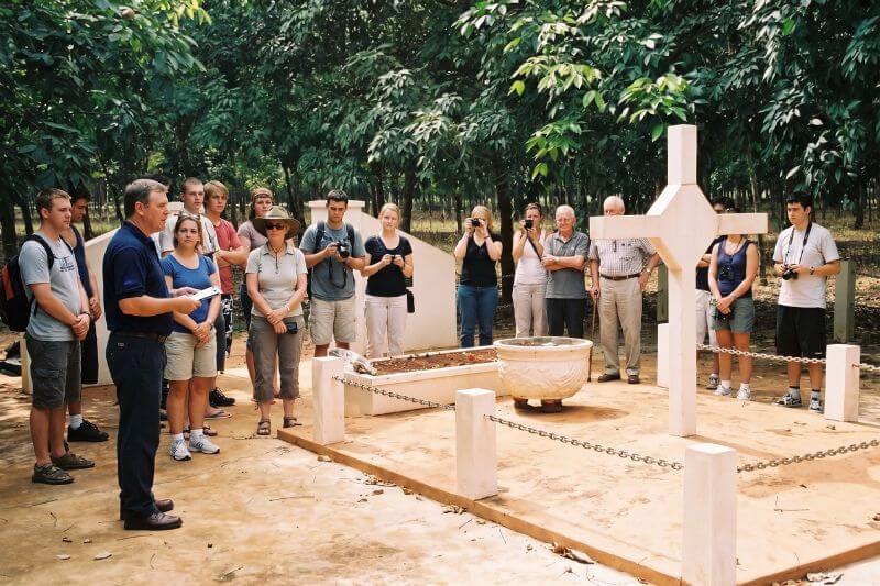 Australian group at Long Tan Cross Memorial — managed by Dong DMC